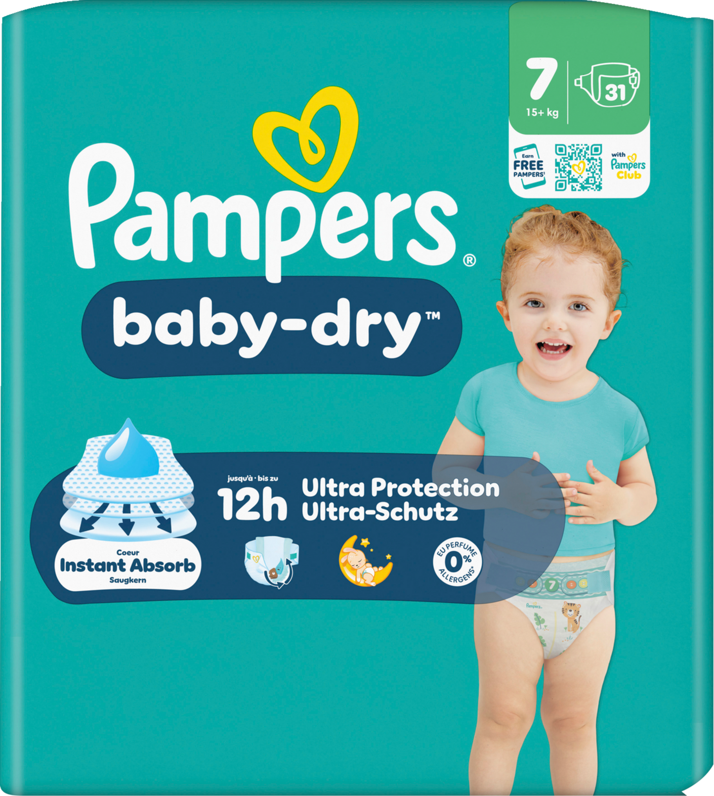 Pampers Baby-Dry Gr. 7 XXL 15+kg (31 STK) Sparpack
