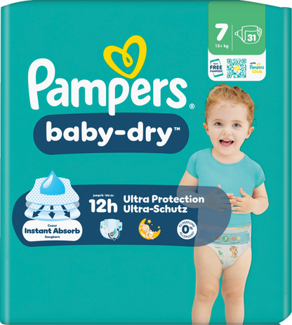 Pampers Baby-Dry Gr. 7 XXL 15+kg (31 STK) Sparpack