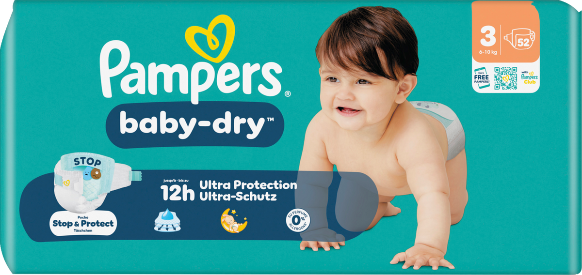 Pampers Baby-Dry Gr.3 Midi 6-10kg (52 STK) Sparpack