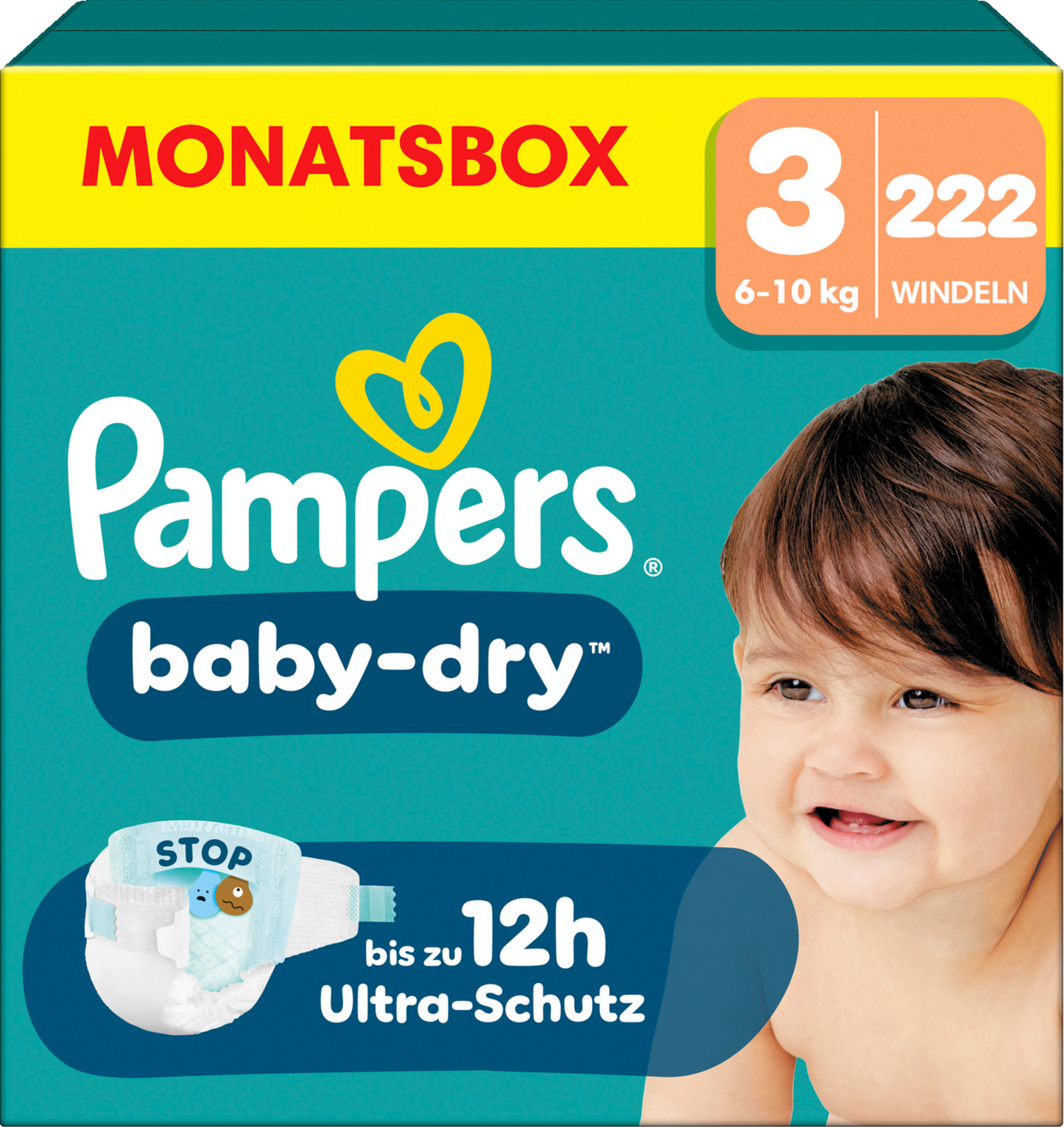 Pampers Baby-Dry Gr.3 Midi 6-10kg (222 STK) Monatsbox