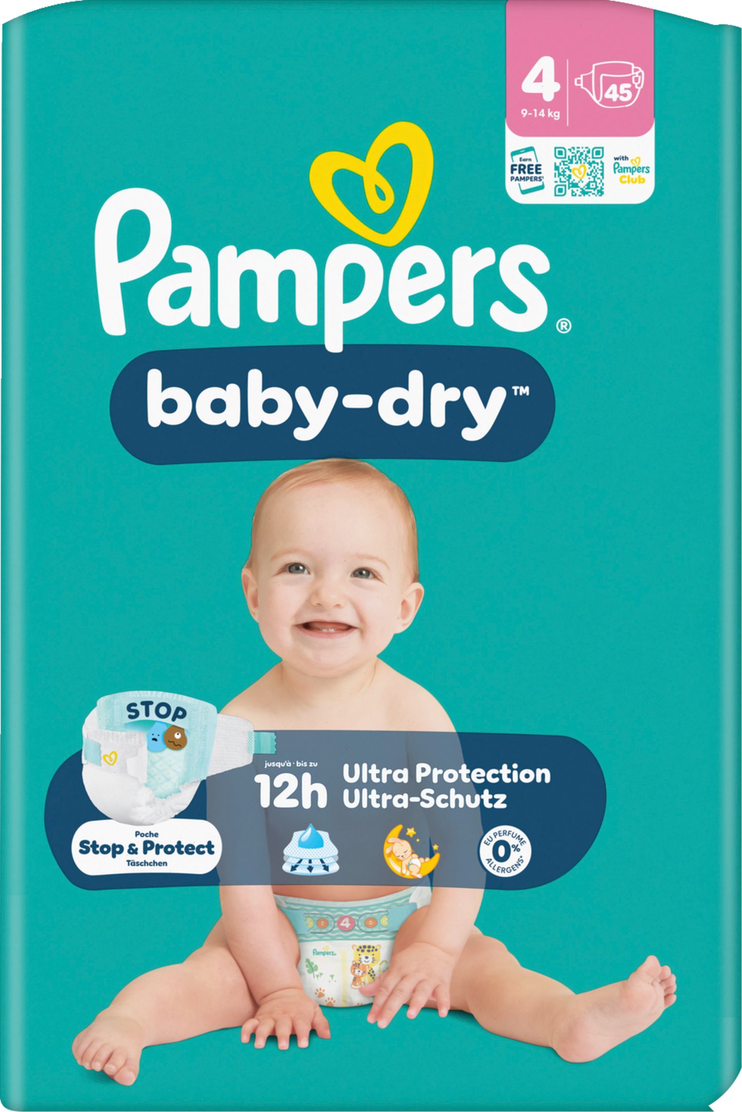 Pampers Baby-Dry Gr. 4 Maxi 9-14kg (45 STK) Sparpack