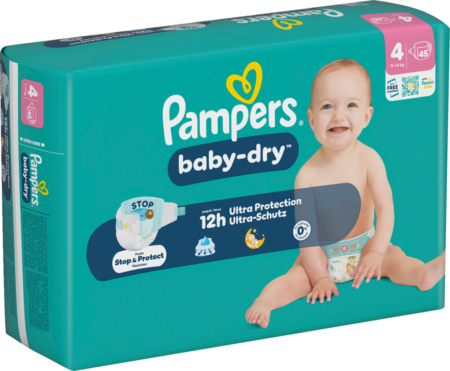 Pampers Baby-Dry Gr. 4 Maxi 9-14kg (45 STK) Sparpack