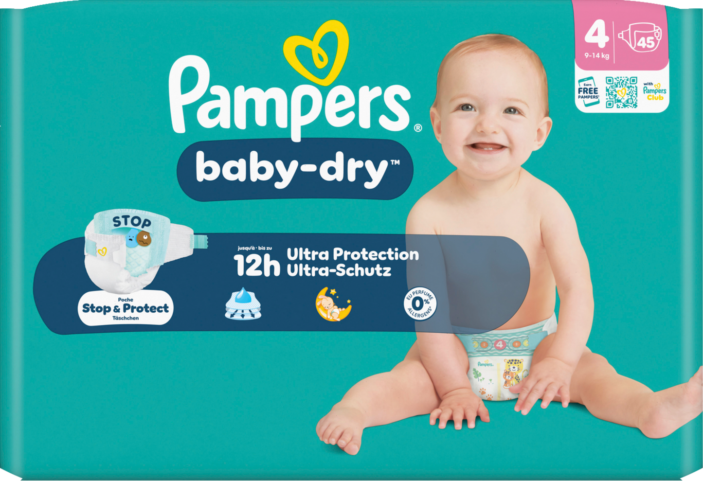 Pampers Baby-Dry Gr. 4 Maxi 9-14kg (45 STK) Sparpack