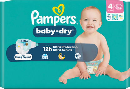 Pampers Baby-Dry Gr. 4 Maxi 9-14kg (45 STK) Sparpack