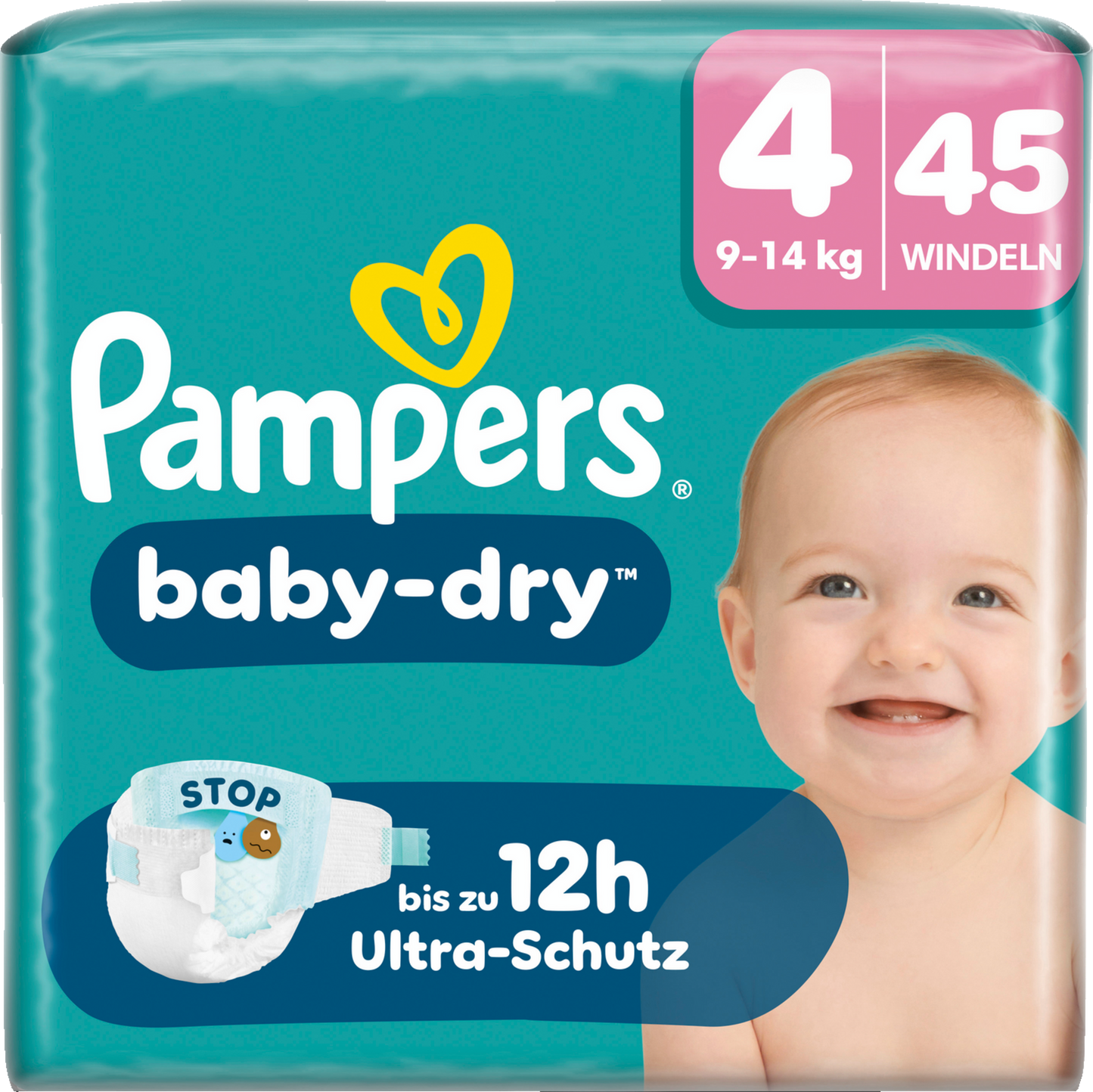 Pampers Baby-Dry Gr. 4 Maxi 9-14kg (45 STK) Sparpack