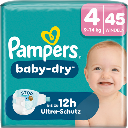 Pampers Baby-Dry Gr. 4 Maxi 9-14kg (45 STK) Sparpack