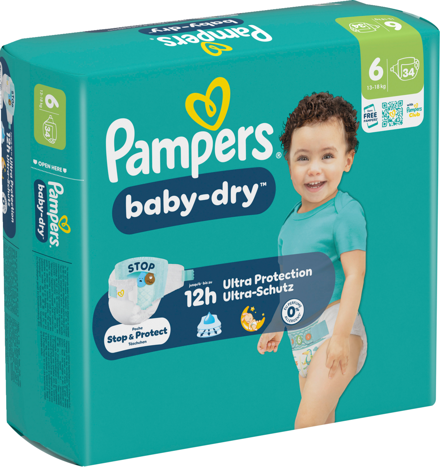 Pampers Baby-Dry Gr.6 Extra Large 13-18kg (34 STK) Sparpack