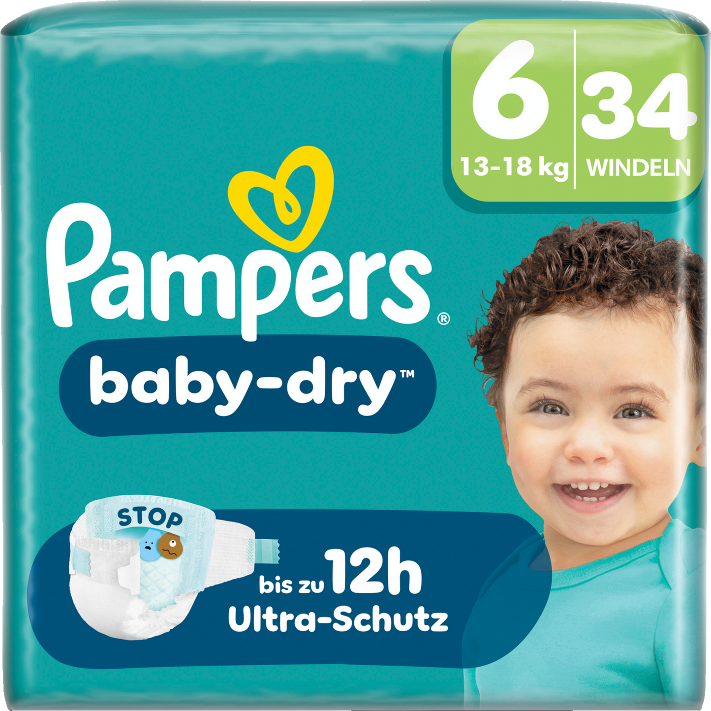 Pampers Baby-Dry Gr.6 Extra Large 13-18kg (34 STK) Sparpack