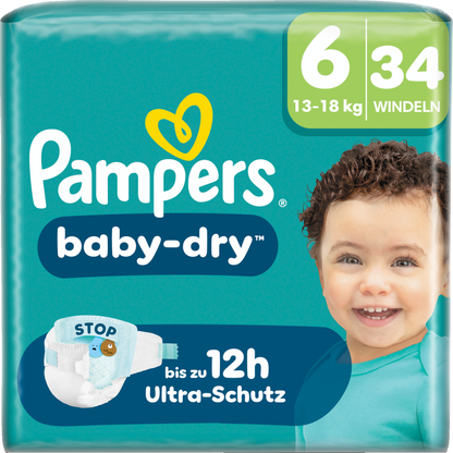 Pampers Baby-Dry Gr.6 Extra Large 13-18kg (34 STK) Sparpack