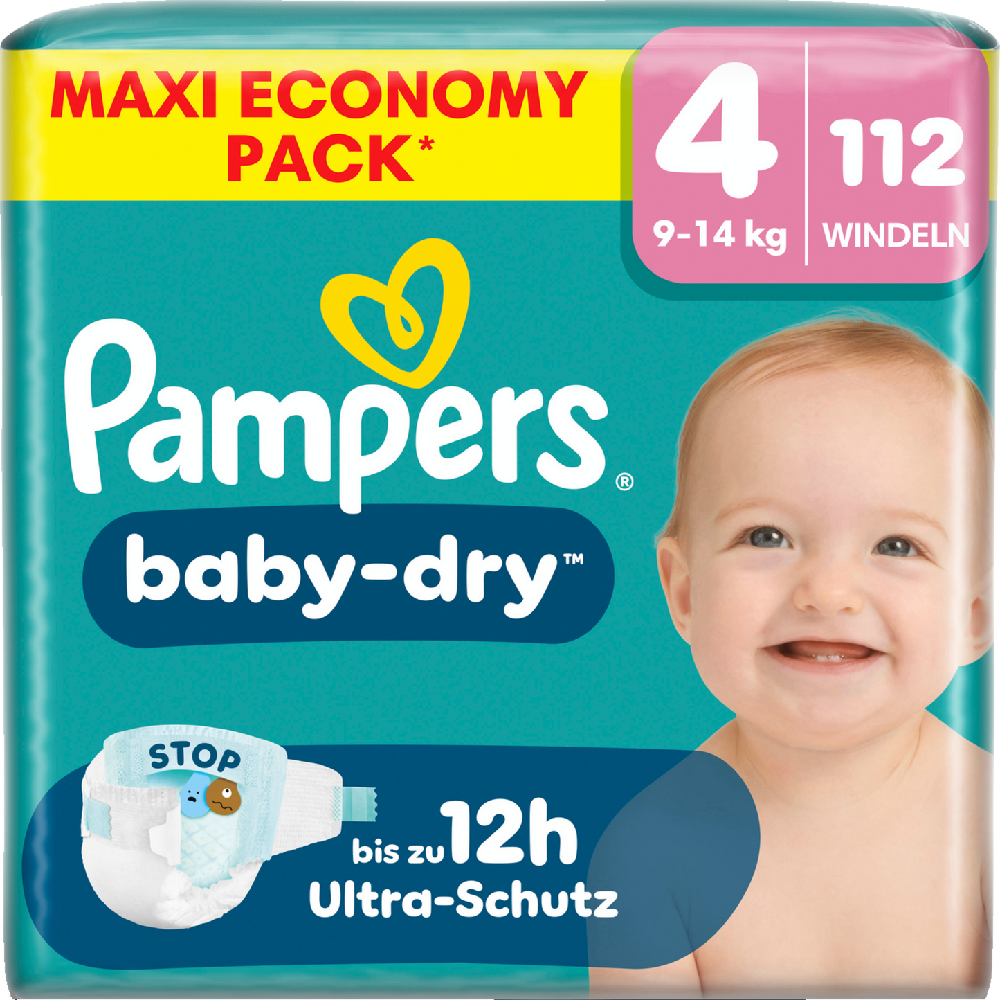 Pampers Baby-Dry Gr. 4 Maxi 9-14kg (112 STK) Maxi Pack