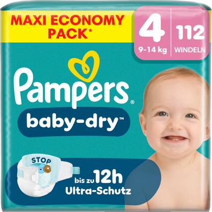 Pampers Baby-Dry Gr. 4 Maxi 9-14kg (112 STK) Maxi Pack