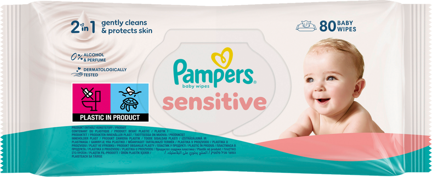 Pampers Feuchte Tücher Sensitive (80 STK) Beutel