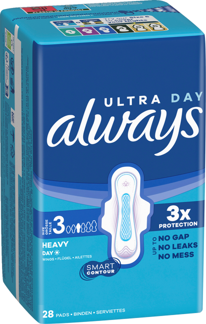 Always Ultra Damenbinden Day Long Plus mit Flügeln Gr. 3 (84 STK) Monatspaket