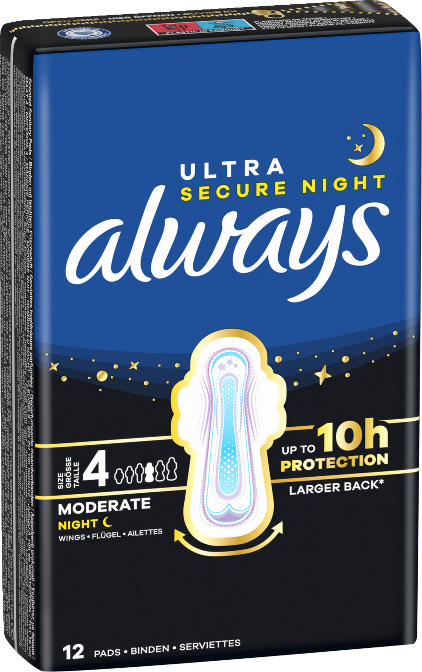 Always Ultra Damenbinden Secure Night mit Flügeln Gr. 4 (72 STK) Monatspaket