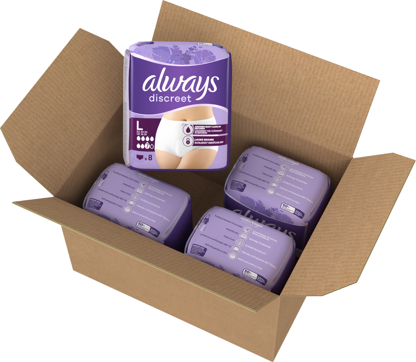 Always Discreet Inkontinenz-Höschen Plus Gr. L (32 STK) Monatspaket