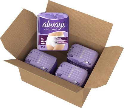 Always Discreet Inkontinenz-Höschen Plus Gr. L (32 STK) Monatspaket