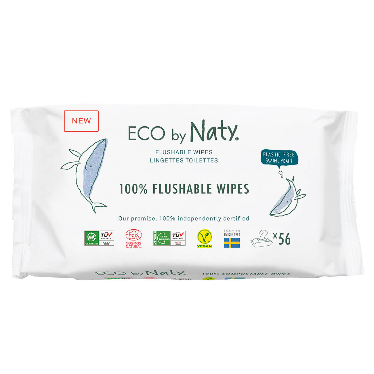 Naty feuchte Toilettentücher Beutel (56 STK)