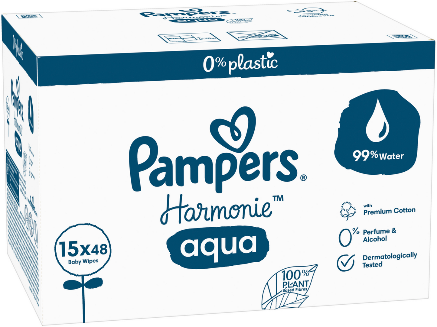 Pampers Harmonie Aqua Feuchttücher (15 x 48 STK) Karton