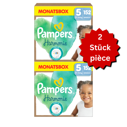 Pampers Harmonie Gr. 5 Junior 11-16kg (2x152 STK) AKTION 2 Monatsboxen