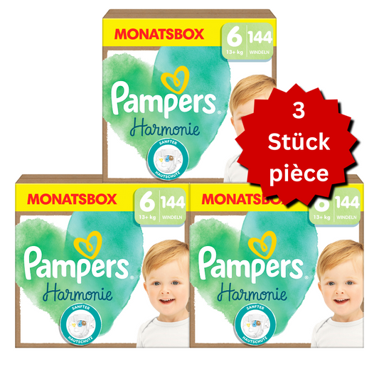 Pampers Harmonie Gr. 6 XL 13+kg (3x144 STK) AKTION 3 Monatsboxen