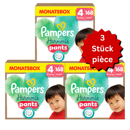 Pampers Harmonie Pants Gr. 4 Maxi 9-15kg (3x168 STK) AKTION 3 Monatsboxen