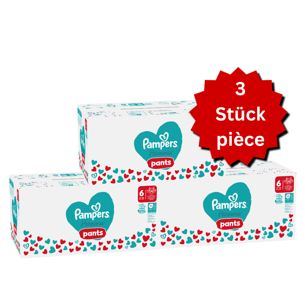 Pampers Harmonie Pants Gr. 6 Extra Large 15+kg (3x132 STK) AKTION 3 Monatsboxen