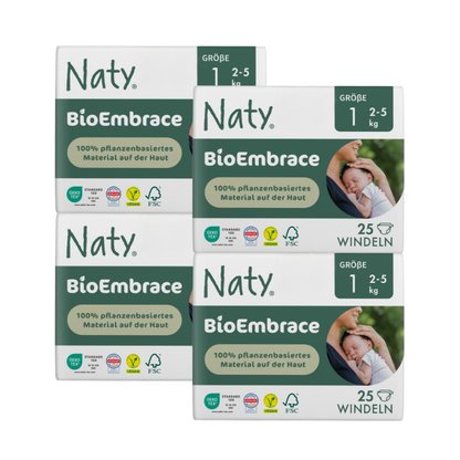 Naty BioEmbrace T1 Newborn (2-5kg) Karton (4 X 25 STK)