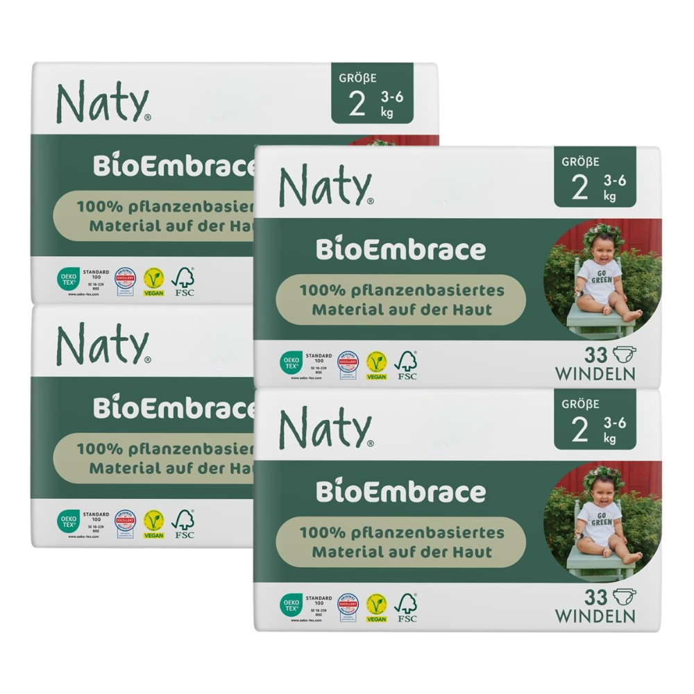 Naty BioEmbrace T2 Mini (3-6kg) Karton (4 X 33 STK)