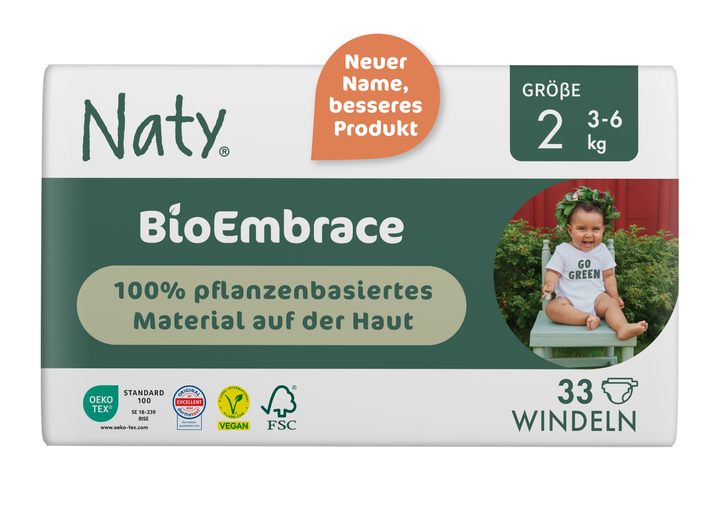 Naty BioEmbrace T2 Mini (3-6kg) Karton (4 X 33 STK)