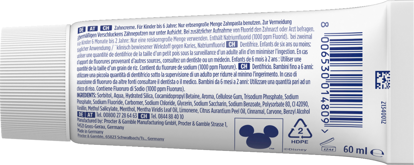 Oral-B Kinder Zahnpasta - 0 bis 6 Jahre (60 ml)