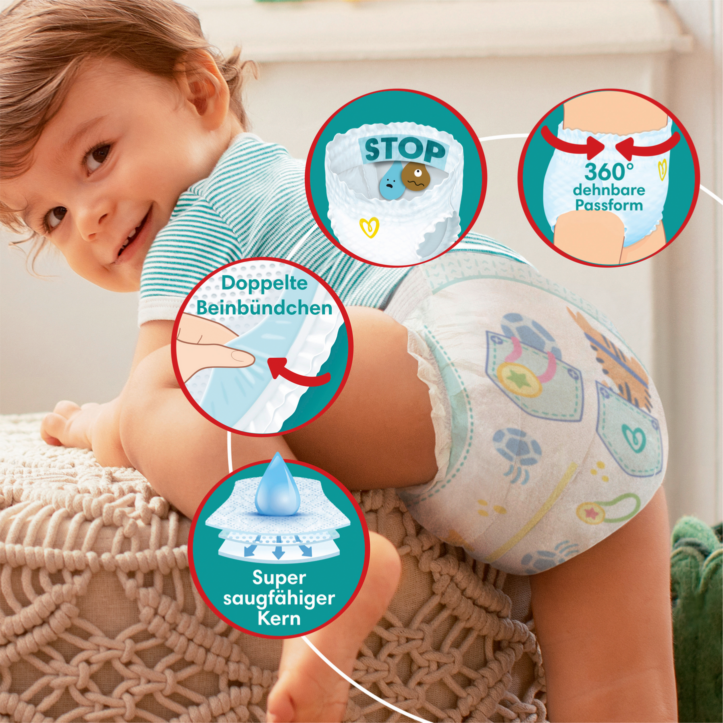 Pampers Baby-Dry PANTS Gr. 4 Maxi 9-15kg (42 STK) Beutel