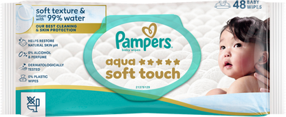 Pampers Aqua Soft Touch Baby-Feuchttücher (48 STK) Beutel