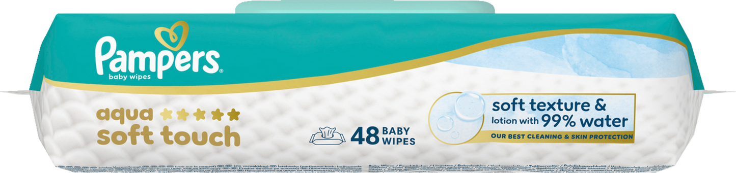 Pampers Aqua Soft Touch Baby-Feuchttücher (48 STK) Beutel