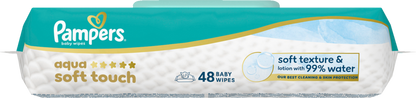 Pampers Aqua Soft Touch Baby-Feuchttücher (48 STK) Beutel