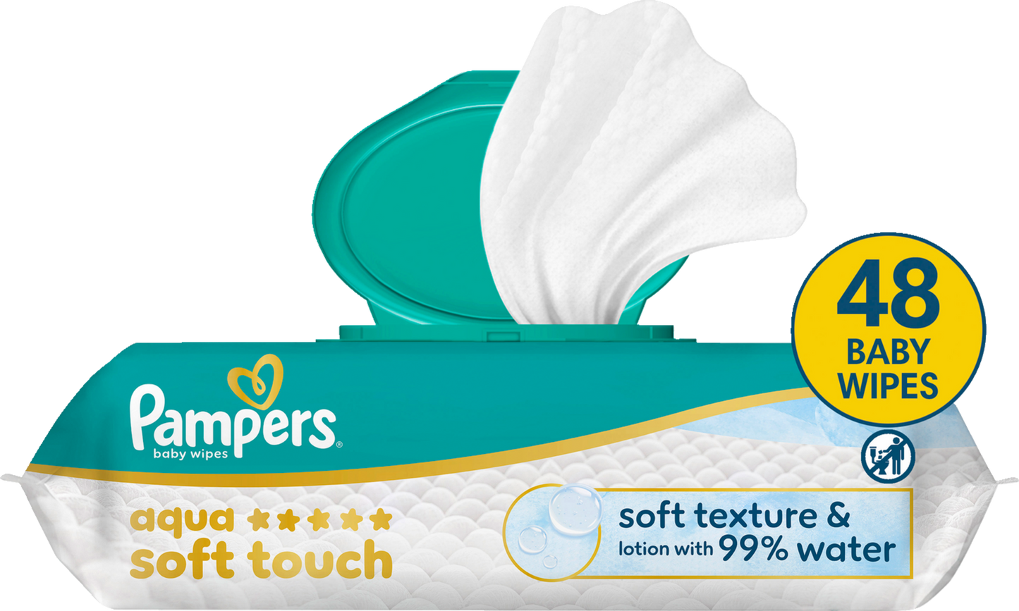 Pampers Aqua Soft Touch Baby-Feuchttücher (48 STK) Beutel