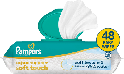 Pampers Aqua Soft Touch Baby-Feuchttücher (48 STK) Beutel