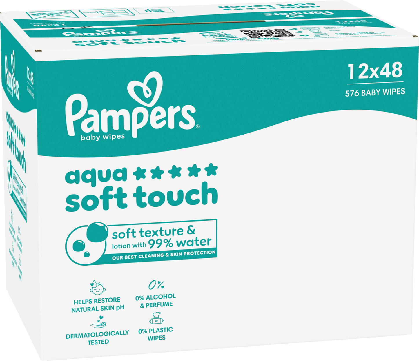 Pampers Aqua Soft Touch Baby-Feuchttücher (12 x 48 STK) Karton