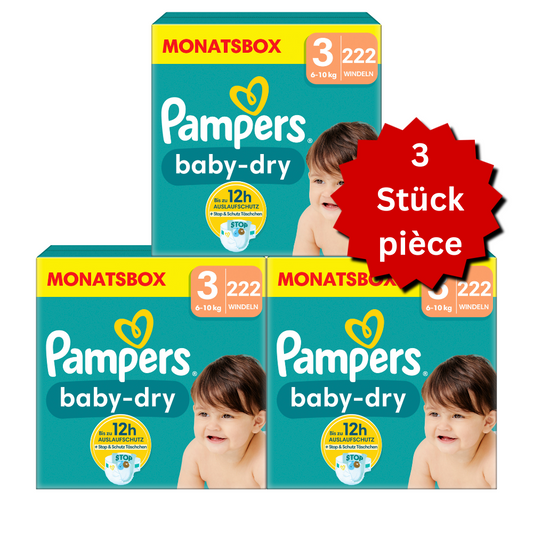 Pampers Baby-Dry Gr.3 Midi 6-10kg (3x222 STK) AKTION 3 Monatsboxen