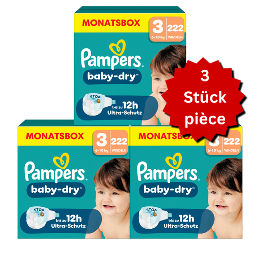 Pampers Baby-Dry Gr.3 Midi 6-10kg (3x222 STK) AKTION 3 Monatsboxen