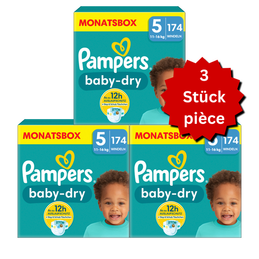 Pampers Baby-Dry Gr.5 Junior 11-16kg (3x174 STK) AKTION 3 Monatsboxen