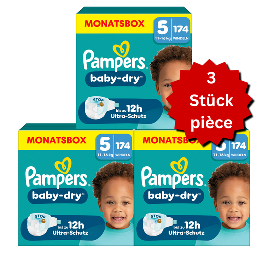 Pampers Baby-Dry Gr.5 Junior 11-16kg (3x174 STK) AKTION 3 Monatsboxen