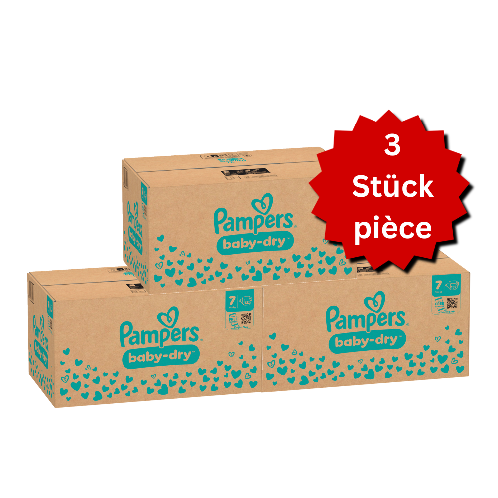 Pampers Baby-Dry Gr.7 XXL 15+kg (3x132 STK) AKTION 3 Monatsboxen
