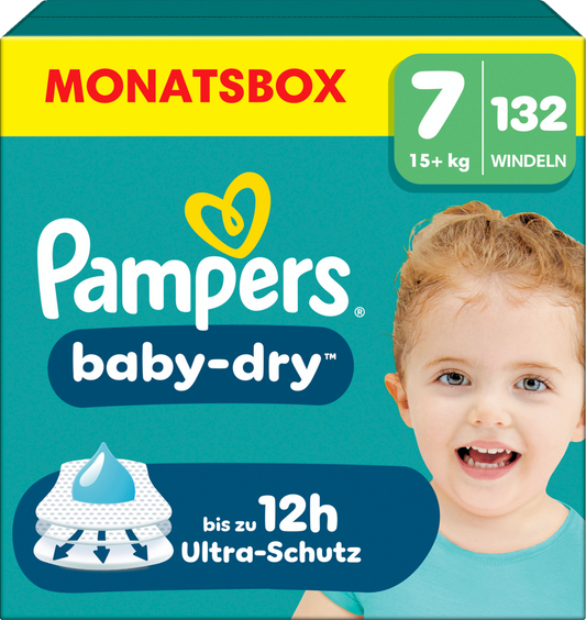 Pampers Baby-Dry Gr.7 XXL 15+kg (132 STK) Monatsbox