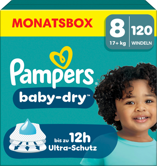 Pampers Baby-Dry Gr.8 XXXL 17+kg (120 STK) Monatsbox
