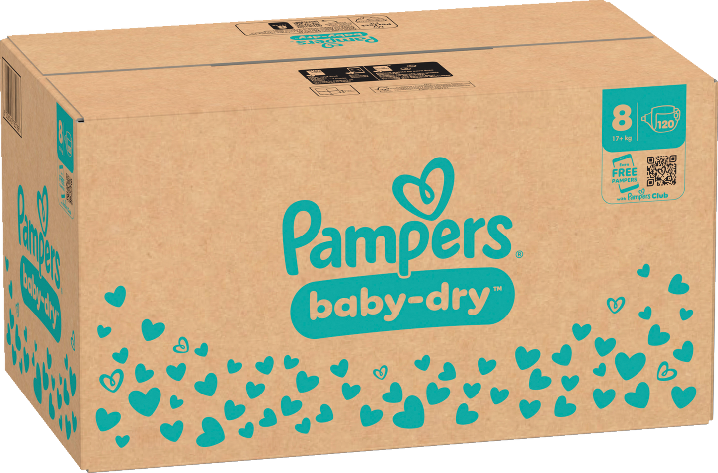 Pampers Baby-Dry Gr.8 XXXL 17+kg (120 STK) Monatsbox