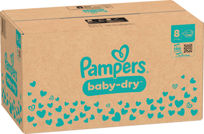 Pampers Baby-Dry Gr.8 XXXL 17+kg (120 STK) Monatsbox