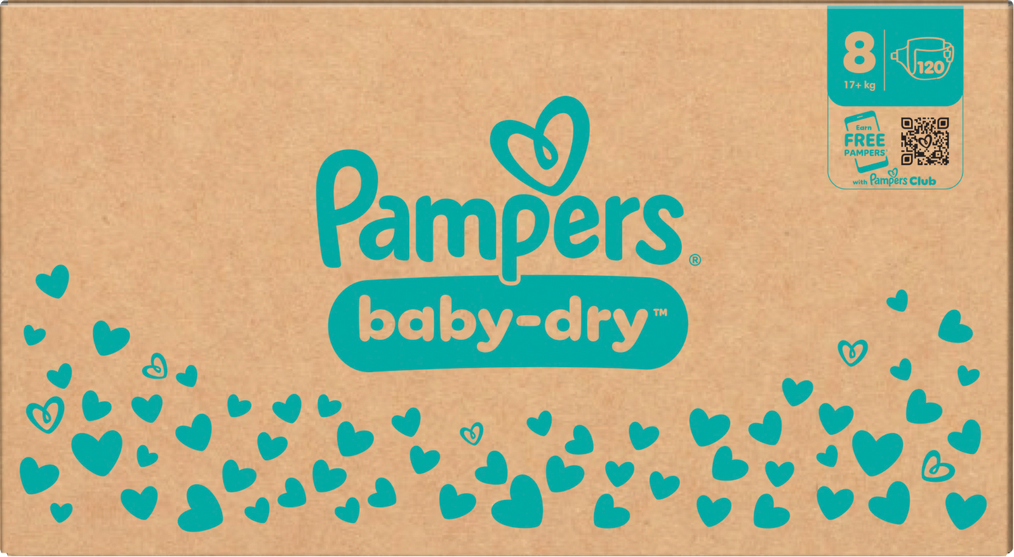 Pampers Baby-Dry Gr.8 XXXL 17+kg (120 STK) Monatsbox