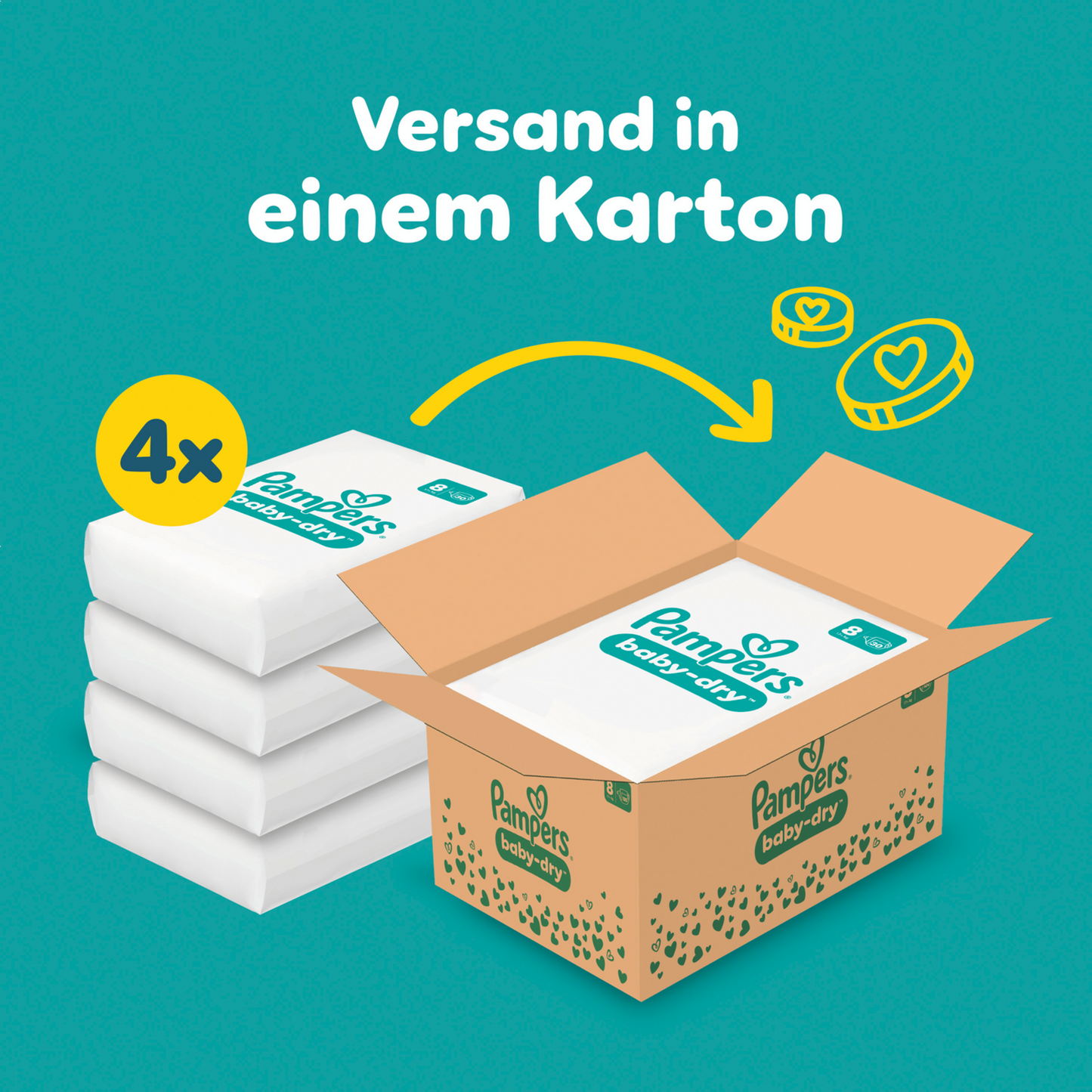 Pampers Baby-Dry Gr.8 XXXL 17+kg (120 STK) Monatsbox