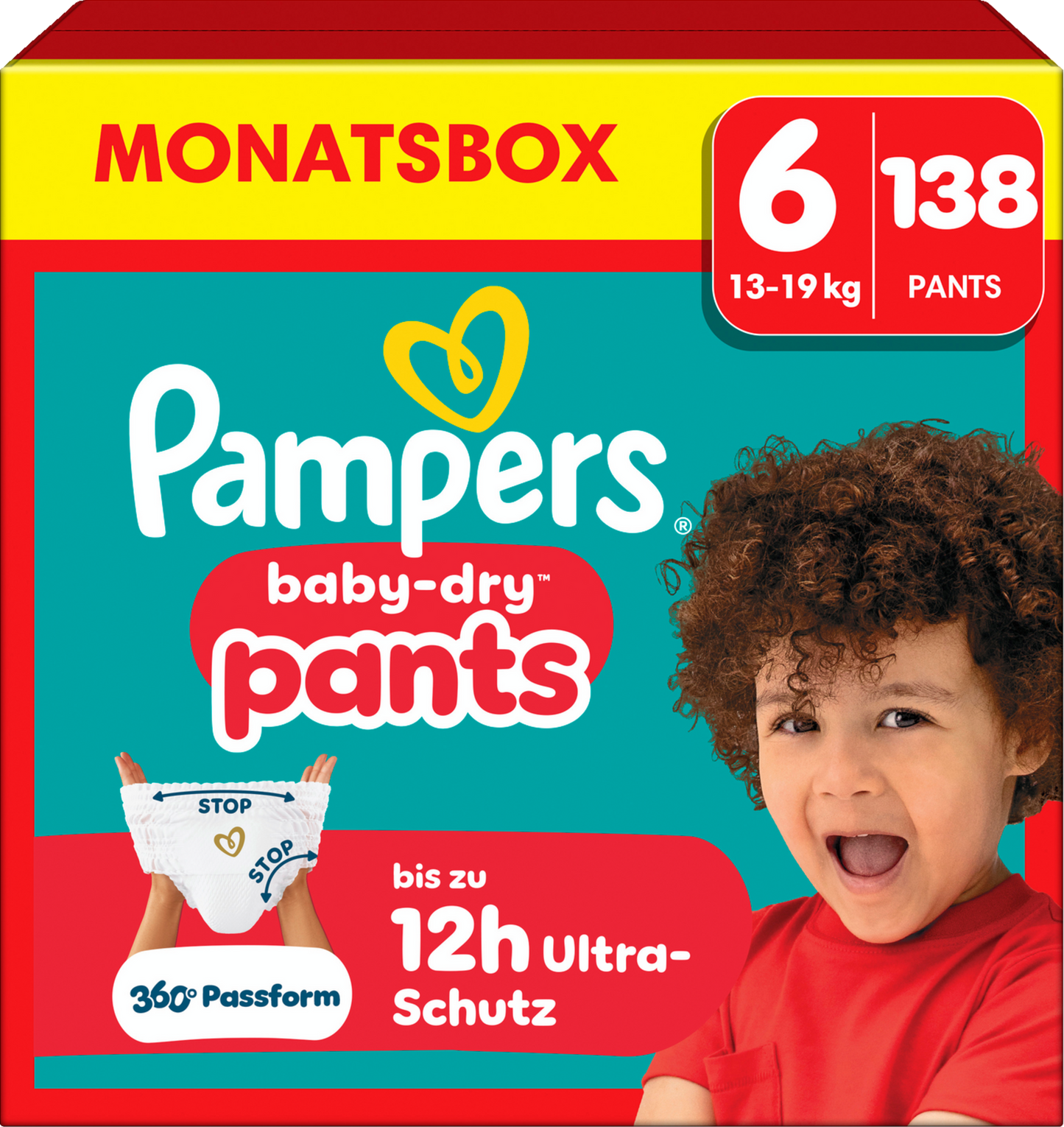 Pampers Baby-Dry PANTS Gr. 6 XL 14-19kg (3x138 STK) AKTION 3 Monatsboxen