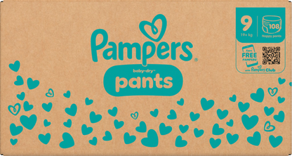Pampers Baby-Dry PANTS Gr. 9 XXXXL 19+kg (108 STK) Monatsbox